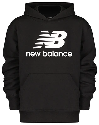 New Balance Boys Logo Pullover Hoodie - Boys' Grade School White/Black