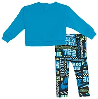 Nike Girls Nike Crew & Leggings Set - Girls' Infant Black/Blue Size 24MO