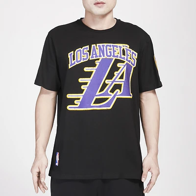 Pro Standard Mens Lakers Crackle SJ T-Shirt - Black