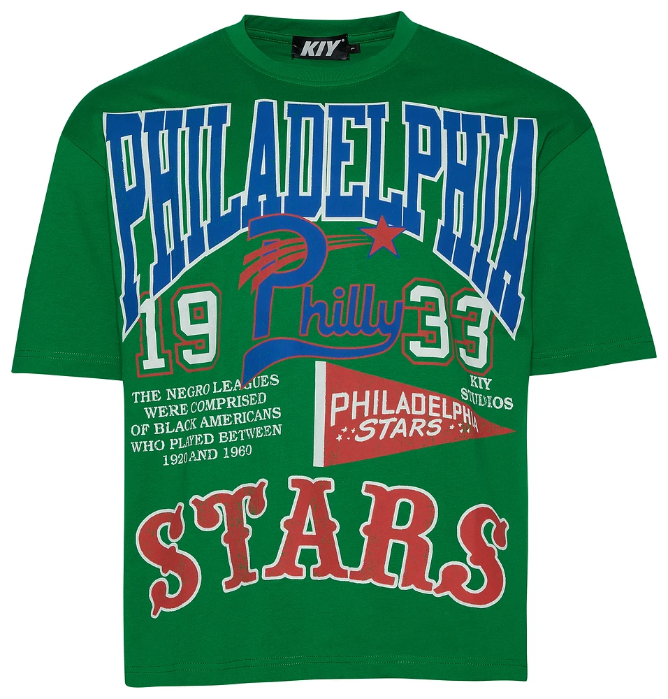 BY KIY Mens NLBM Philadelphia Stars T-Shirt - Multi/Green