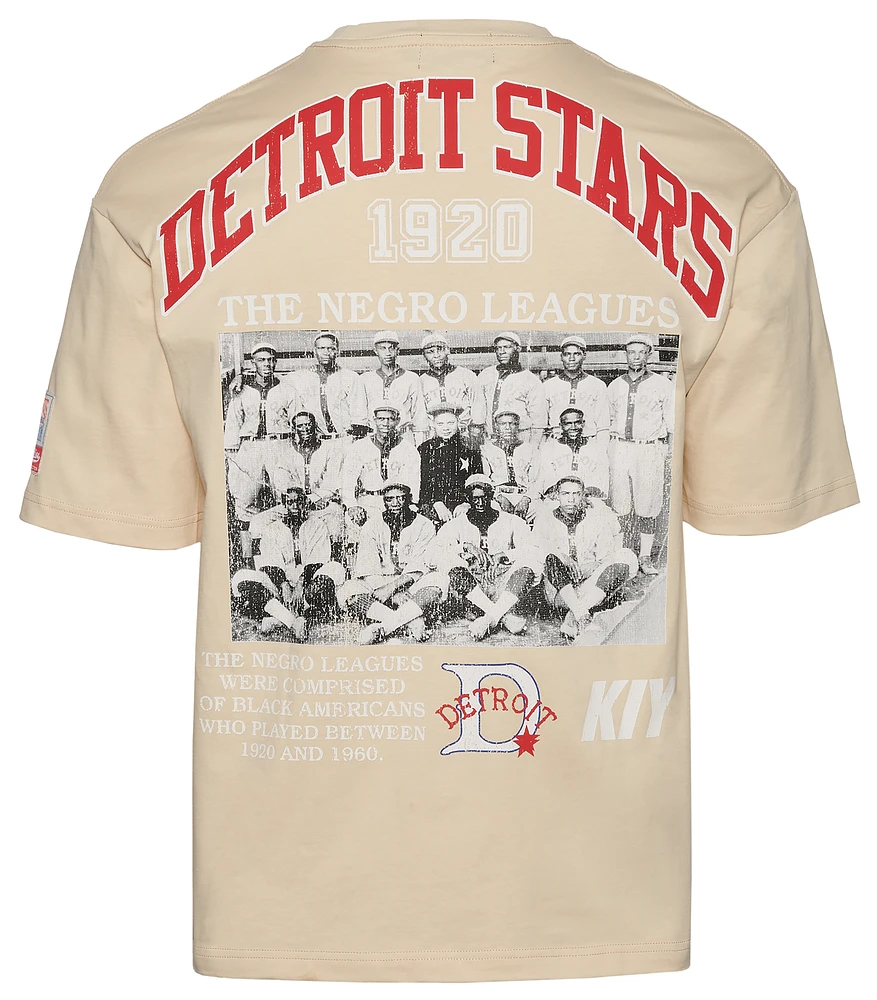 BY KIY Mens NLBM Detroit Stars T-Shirt - Orange/Multi