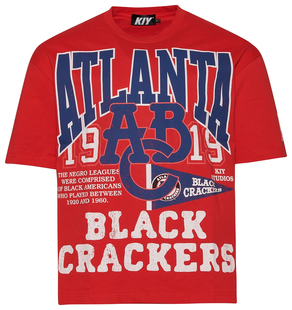 BY KIY Mens NLBM Atlanta Black Crackers T-Shirt - Red/Multi