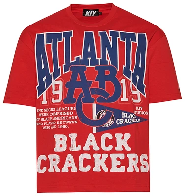 BY KIY Mens BY KIY NLBM Atlanta Black Crackers T-Shirt - Mens Red/Multi Size XXL