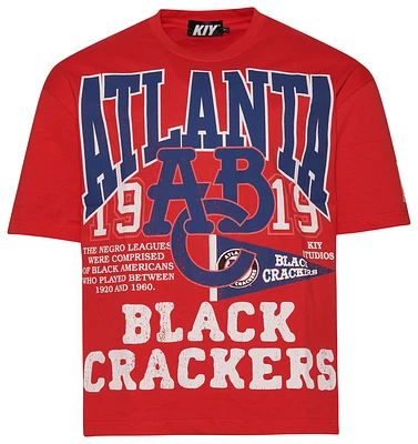 BY KIY Mens NLBM Atlanta Black Crackers T-Shirt - Red/Multi