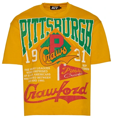BY KIY Mens BY KIY NLBM Pittsburgh Crawfords T-Shirt - Mens Yellow/Multi Size M