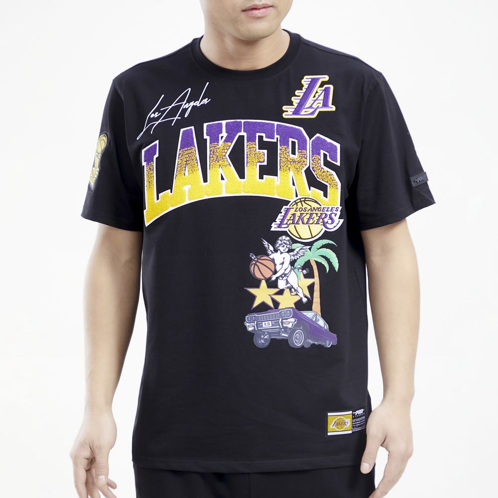 Pro Standard Men's Black Los Angeles Lakers Chenille Shorts - Black