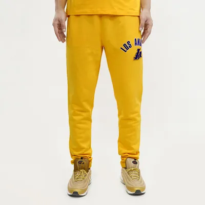 Pro Standard Mens Lakers Stacked Logo Hoodie - Yellow/Yellow
