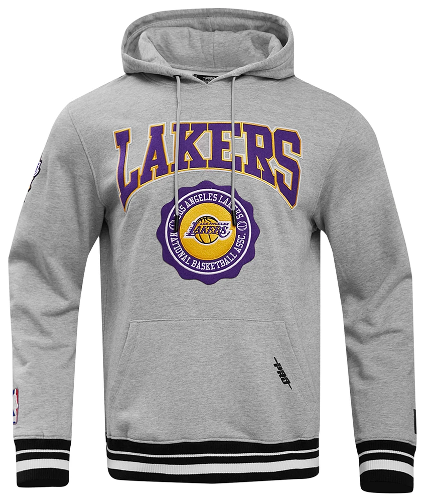 Pro Standard Mens Lakers Crest Emblem Fleece P/O Hoodie - Gray