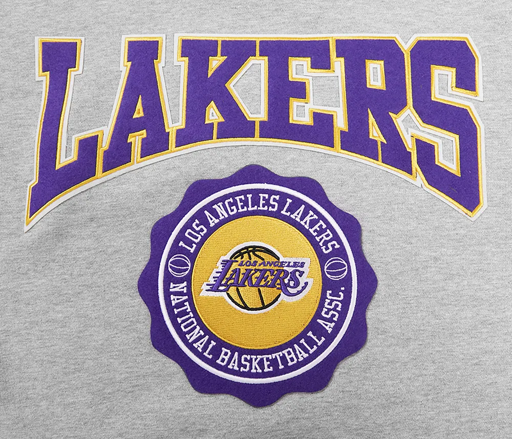 Pro Standard Mens Lakers Crest Emblem Fleece P/O Hoodie - Gray