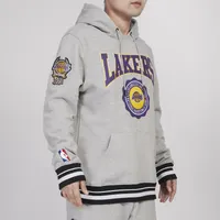 Pro Standard Mens Pro Standard Lakers Crest Emblem Fleece P/O Hoodie - Mens Gray Size XL