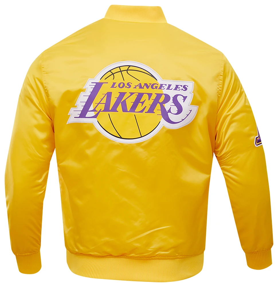 Pro Standard Mens Pro Standard Lakers Big Logo Satin Jacket
