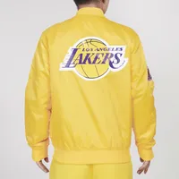 Pro Standard Mens Pro Standard Lakers Big Logo Satin Jacket