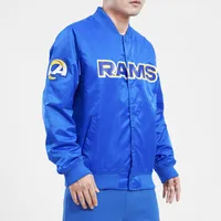 Pro Standard Mens Rams Big Logo Satin Jacket - Blue