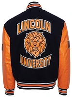 Campus Remix Mens Lincoln University  Varsity Jacket - Navy/Orange