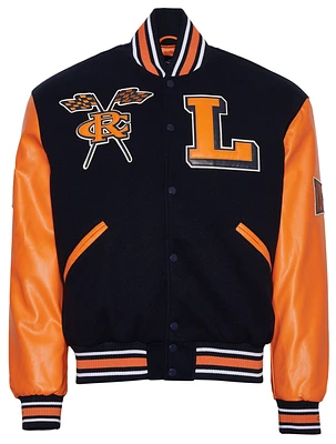 Campus Remix Mens Lincoln University  Varsity Jacket - Navy/Orange