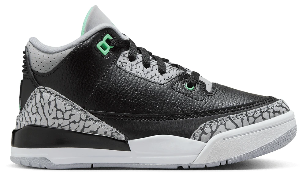 Jordan Boys Retro 3 - Boys' Preschool Shoes Green Glow/Black/Wolf Grey