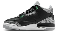 Jordan Boys Jordan AJ Retro 3 - Boys' Grade School Basketball Shoes Black/Green Glow/Wolf Grey Size 04.0