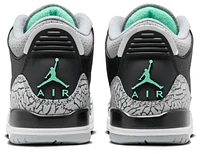 Jordan Boys Jordan AJ Retro 3 - Boys' Grade School Basketball Shoes Black/Green Glow/Wolf Grey Size 04.0