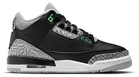 Jordan Boys AJ Retro 3 - Boys' Grade School Basketball Shoes Green Glow/Black/Wolf Gray