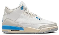 Jordan Boys Retro 3 - Boys' Grade School Basketball Shoes Summit White/Hydrogen Blue