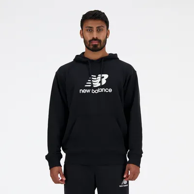 New Balance French Terry Stacked Logo Pullover Hoodie