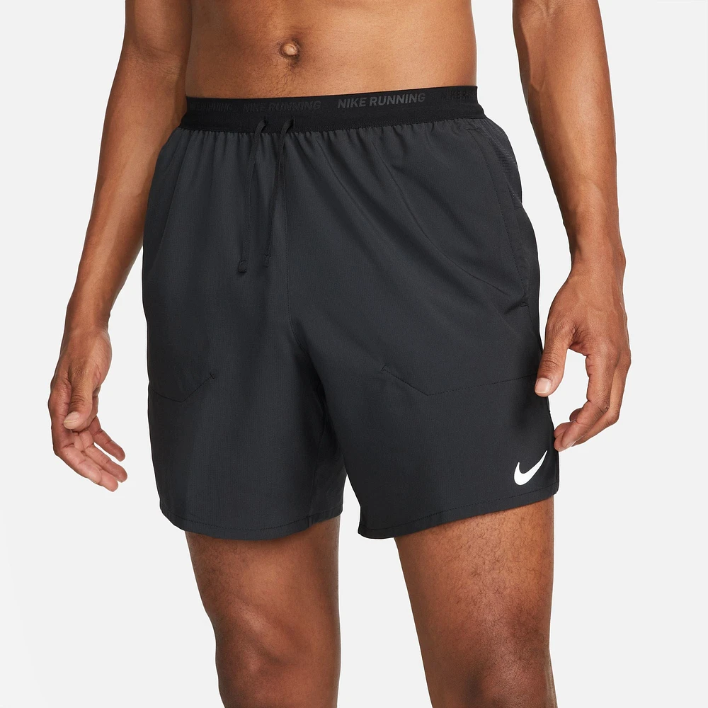 Nike Mens Nike Dri-FIT Stride 7" UL Shorts - Mens Black/Reflective Silver Size L