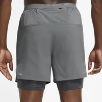 Nike Mens Nike Dri-FIT Stride Hybrid Shorts - Mens Black/Smoke Gray/Dark Smoke Gray Size L