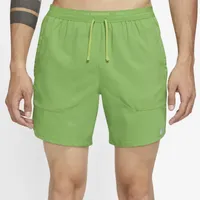 Nike Mens Nike Dri-FIT Stride 7" BF Shorts - Mens Chlorophyll/Vivid Green/Reflective Silver Size S
