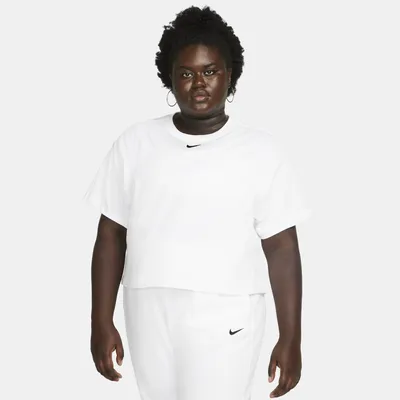 Nike Womens Plus Essential Boxy Top - White/Black