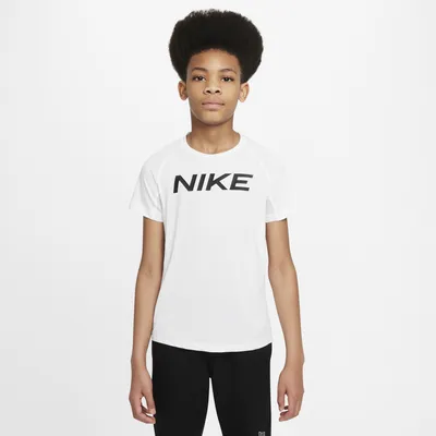 Nike Boys Dri-Fit Short Sleeve Top - Boys' Grade School White