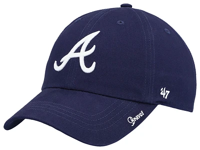 47 Brand Womens 47 Brand Braves Miata Clean Up Adjustable Hat - Womens Navy Size One Size