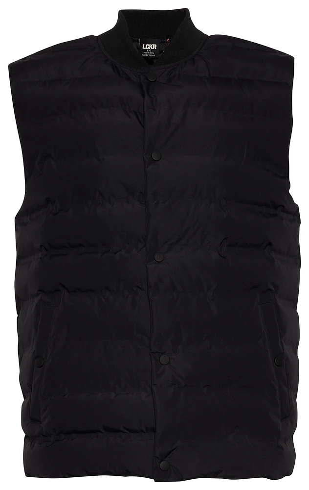 LCKR Mens Puffer Vest - Black/Black