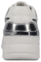 Michael Kors Girls Michael Kors Hayes - Girls' Grade School Shoes Silver Tumbled Metal/White Nappa Size 03.0