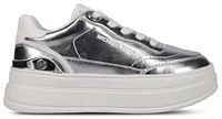 Michael Kors Girls Michael Kors Hayes - Girls' Grade School Shoes Silver Tumbled Metal/White Nappa Size 03.0
