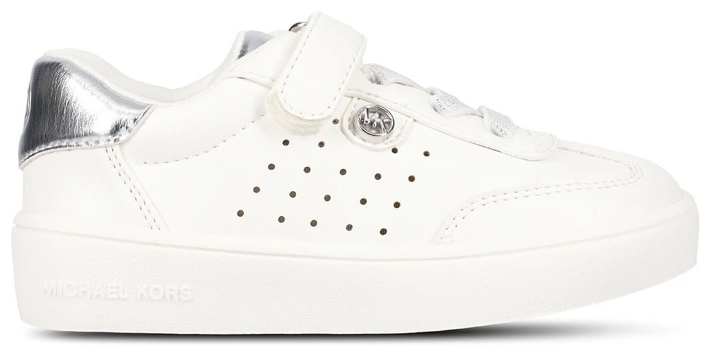 Michael Kors Girls Jem Scotty - Girls' Toddler Shoes White Nappa/Silver Metallic