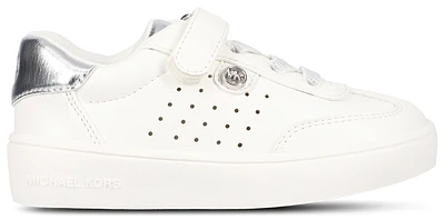 Michael Kors Girls Jem Scotty - Girls' Toddler Shoes White Nappa/Silver Metallic