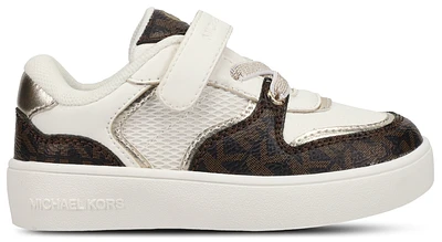 Michael Kors Girls Jem Rumi - Girls' Toddler Shoes White/Brown Monogram