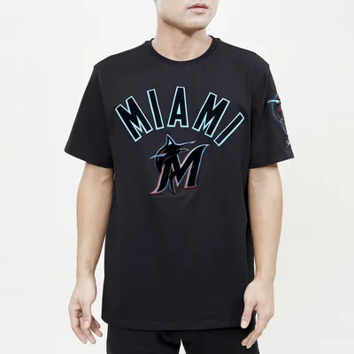 Pro Standard Marlins Stacked Logo T-Shirt - Men's