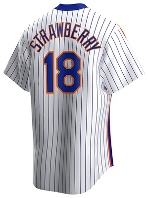Nike Mens Darryl Strawberry Mets Cooperstown Collection Player Jersey - White/White