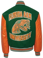 Campus Remix Mens Florida A&M University Varsity Jacket - Green/Orange