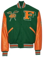 Campus Remix Mens Florida A&M University Varsity Jacket - Green/Orange