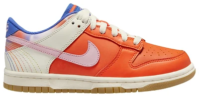 Nike Girls Dunk Low SE - Girls' Grade School Basketball Shoes Safety Orange/Medium Soft Pink/Blue Joy