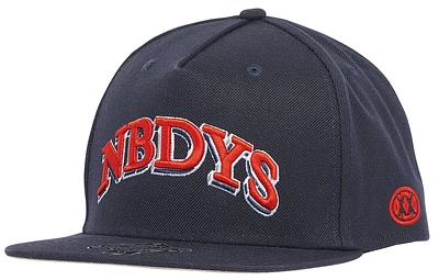 Famous Nobodys Mens Famous Nobodys NVY Logo Snapback - Mens Black Size One Size