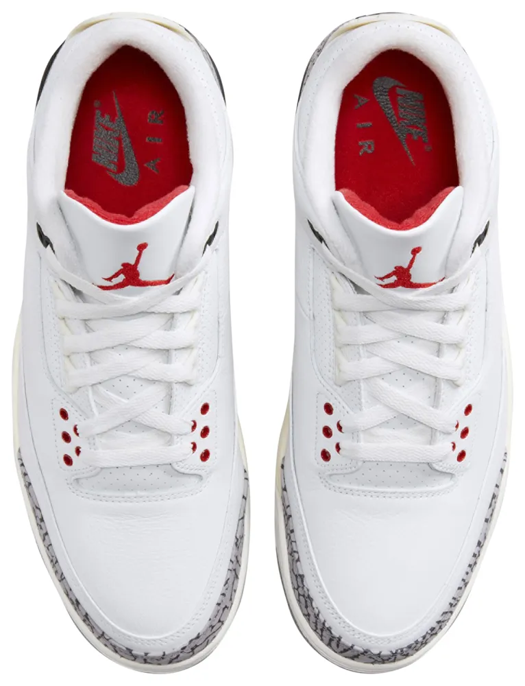 Jordan Mens Jordan Retro 3 - Mens Shoes Summit White/Black/Fire Red Size 18.0