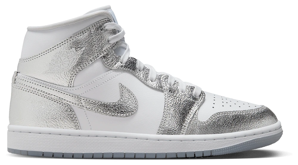 Jordan Womens 1 Mid SE - Shoes White/Silver