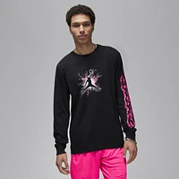 Jordan Mens Jordan Sport Long Sleeve Dri-FIT GFX Crew - Mens Black/Hyper Pink/Black Size M