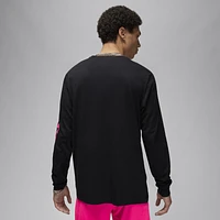 Jordan Mens Jordan Sport Long Sleeve Dri-FIT GFX Crew - Mens Black/Hyper Pink/Black Size M