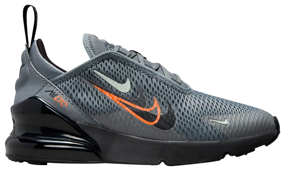 Nike Boys Nike Air Max 270 - Boys' Preschool Shoes Grey/Black/Orange Size 11.0