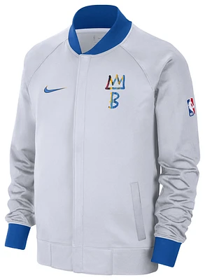 Nike Mens Nets City Edition Showtime Jacket - White/Blue
