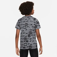 Nike Boys NSW Club SSNL AOP HBR T-Shirt - Boys' Grade School Smoke Grey/Smoke Grey